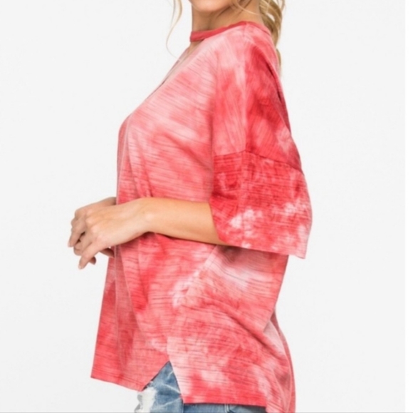 New! Red Tie-Dye Top - Picture 2 of 4